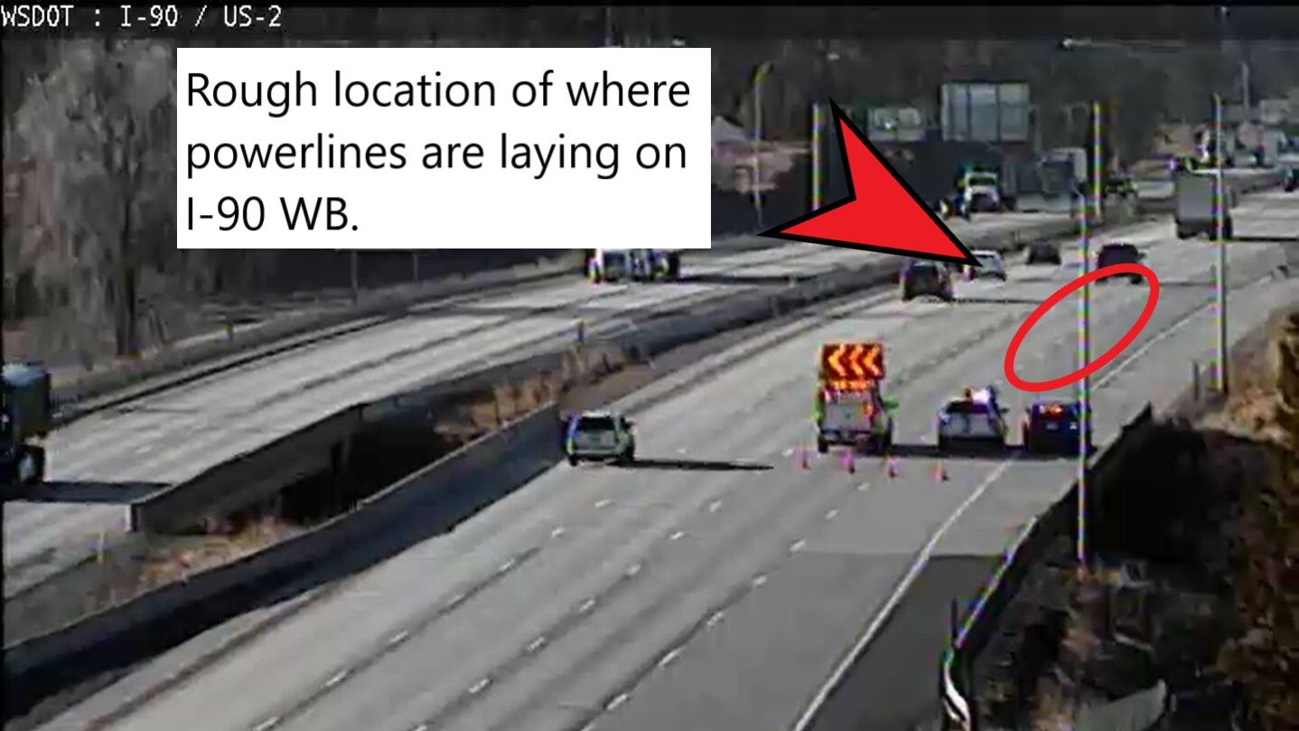 2 right lanes of westbound I-90 closed near US 2 interchange